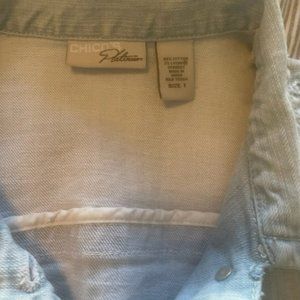 Chico's Platinum Light denim jacket, Size 1